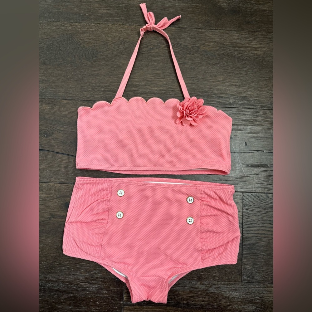 JANIE & JACK | Two Piece Vintage Styled Swim Suit | Kid Size 14